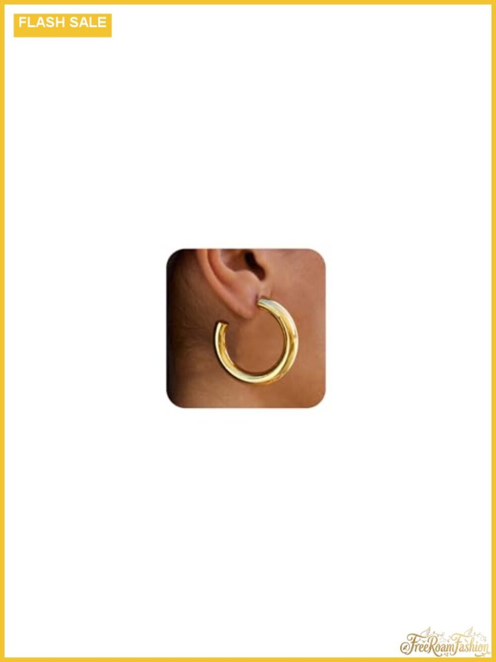 Chunky 14K Gold Plated Hoop Earrings for Women, 40mm Lightweight Hypoallergenic